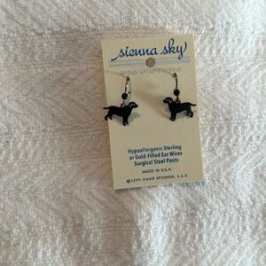 Black dog earrings - never worn